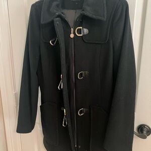 Women’s Black Toggle Calvin Klein Wool Coat -